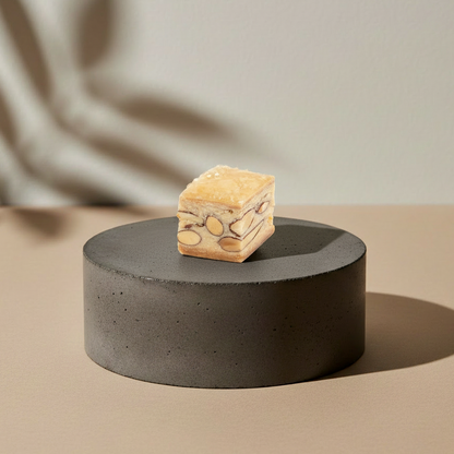 Baklawa Almond on concrete pedestal